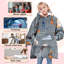 Catalonia Blanket Hoodie for Kids, Oversized Wearable Fleece Sweatshirt Pullover for Teens Youth