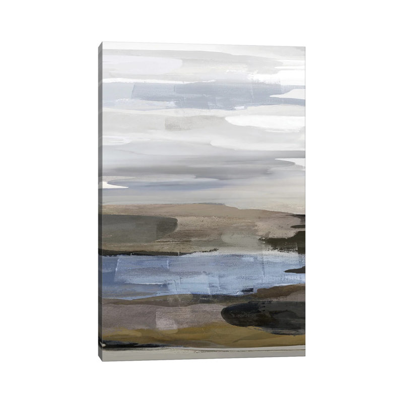Intuition Blue And Brown by Jackie Hanson - Wrapped Canvas Print, 20.32 cm H x 30.48 cm W