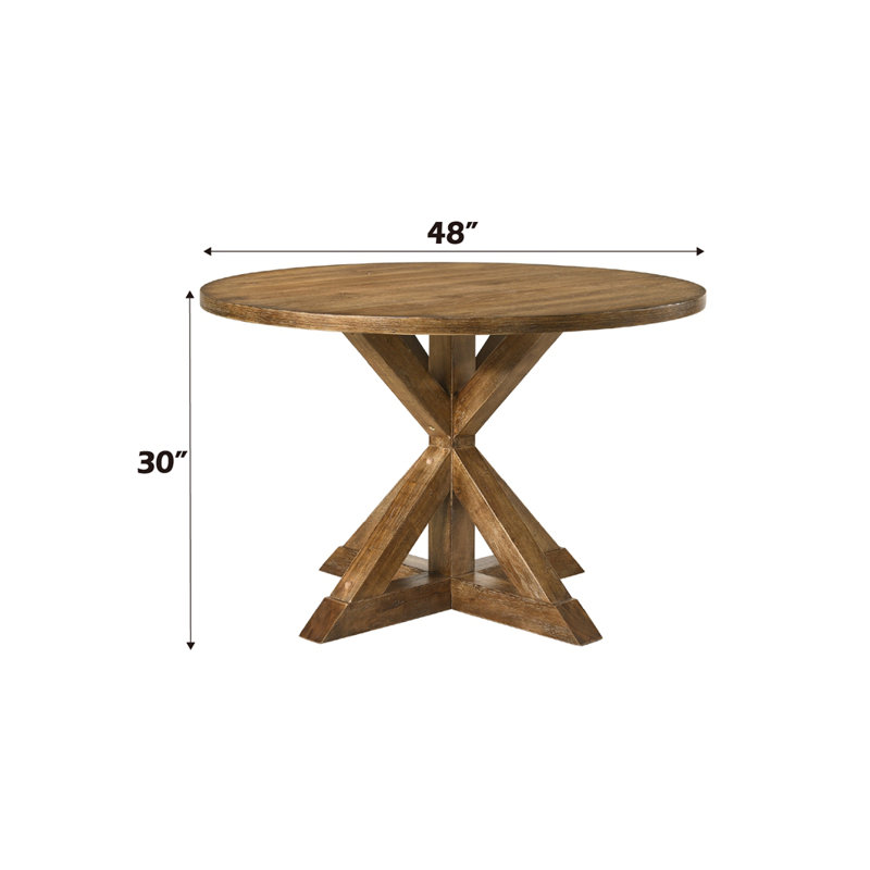 Table de salle à manger de conception contemporaine au fini chêne vieilli