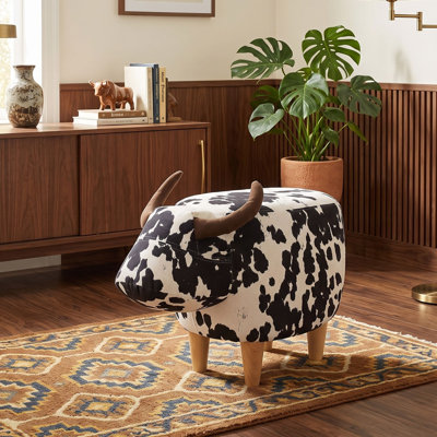 Upholstered Velvet and Polyester Footstool