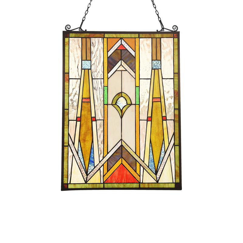 Panneau de vitrail en verre mission tiffany