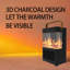 Chaufferette électrique 1500W, flamme à DEL 3D, portable, double pour la maison, le bureau, l'intérieur, la décoration de Noël, l'intérieur et le bureau,