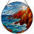12"H Ocean Cliff Stained Glass Window Panel-1576850998