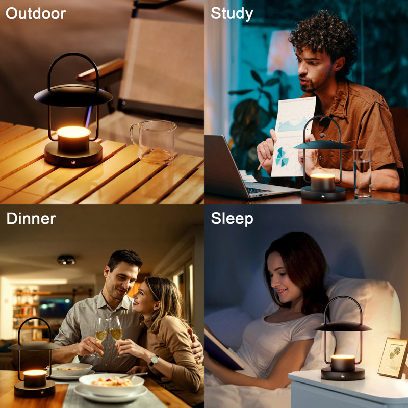 FANHAO Portable LED Modern Table Lamp, 1-Light, Desk Lighting, Touch Control, USB Charging Port