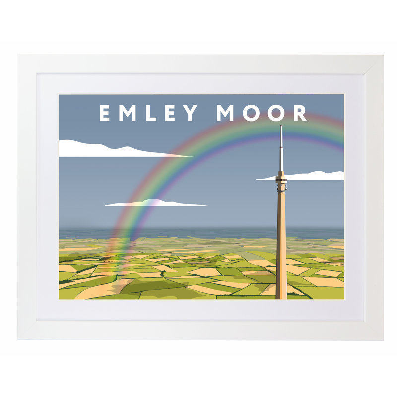 Emley Moor 1 Piece Wall Art, 44 cm H x 54 cm W x 2.2 cm D, White Wood Frame