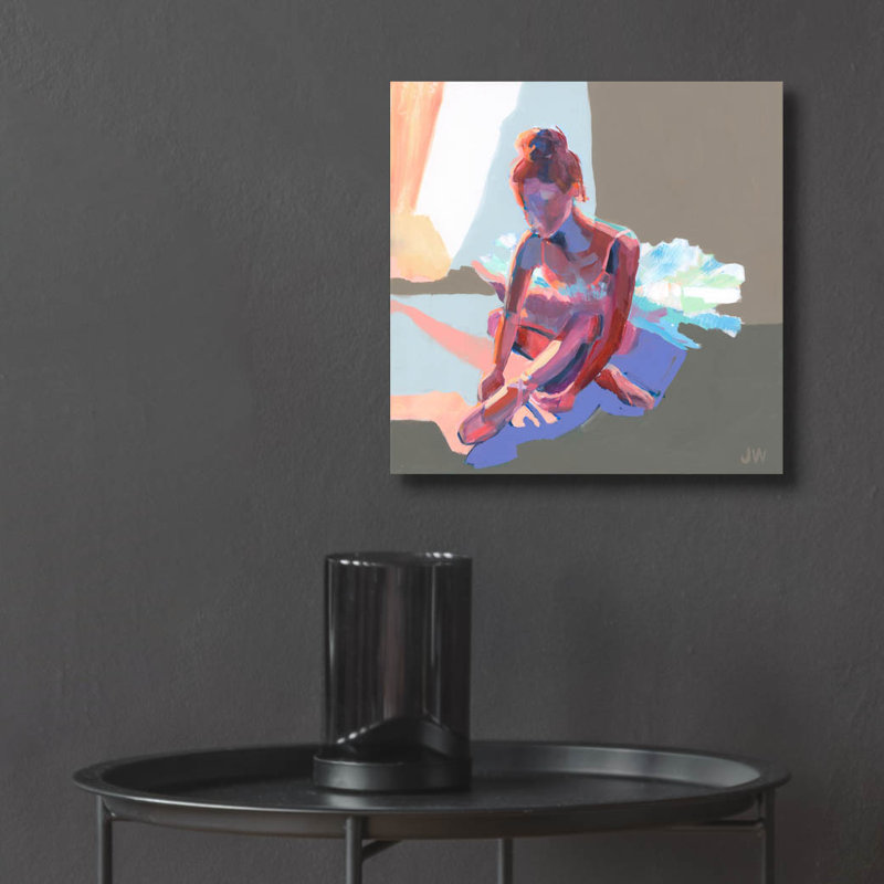 «Ballerina Sitting» par Jenny Westenhofer, art en verre acrylique Wal, H 12 po x l 12 po x P 0,13 po