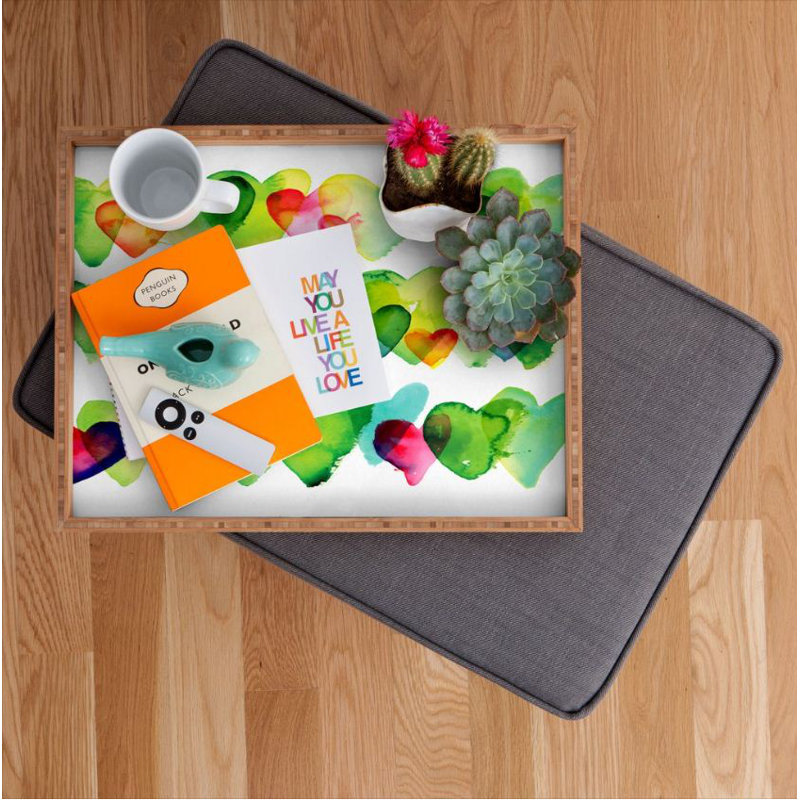 Plateau de table repose-pieds/café hearts