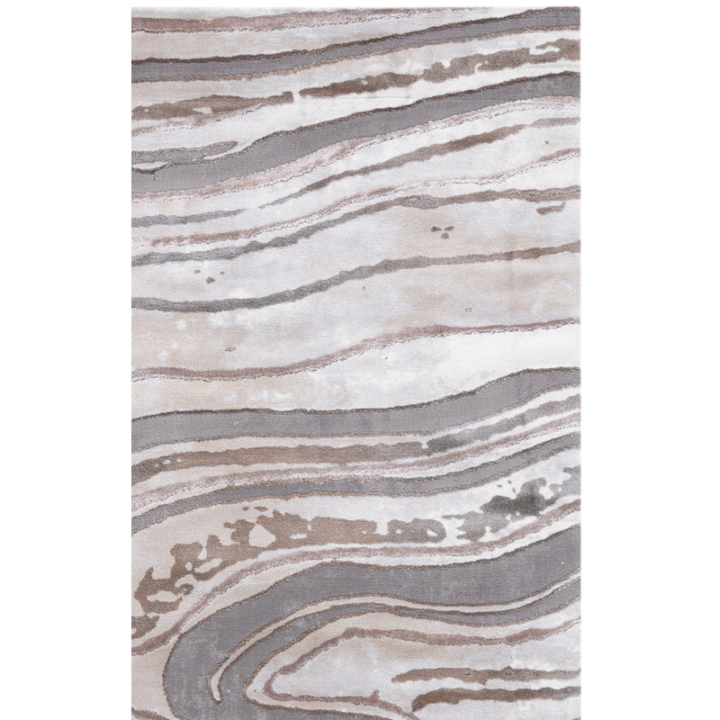 Tapis gris / beige Swindle, Carré 6 pi 7 po
