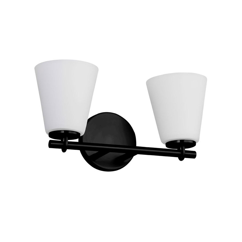 Éclairage pour meuble-lavabo à intensité variable 2 lumières Pineland, Noir mat