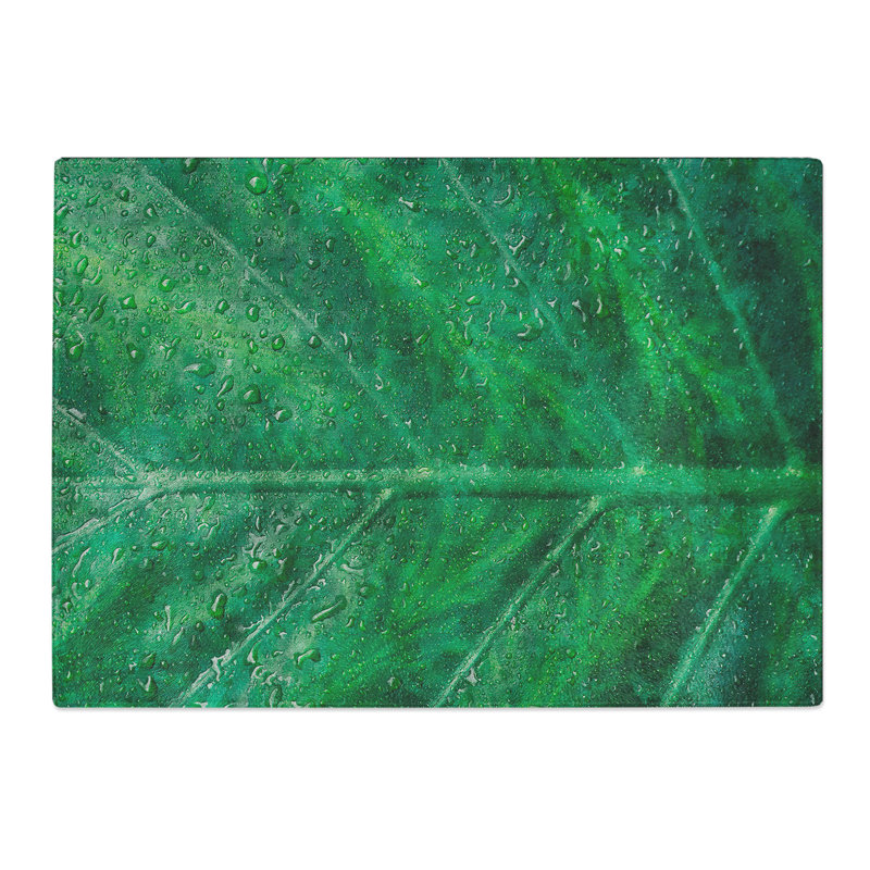 Leaf Pattern Chopping Board, 0.4cm H x 28.5cm W x 39cm L