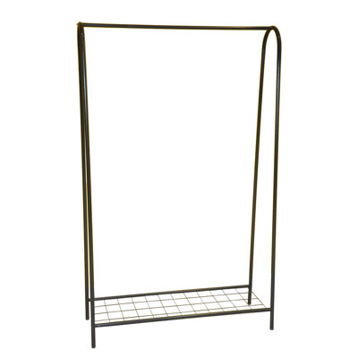 Jimenez Industrial-Style Coat Hanger, Black Metal Frame, 56.7 x 35.0 x 14.2 inches | 100% Durable Metal, Thickness: 0.3 inches, Diameter: 0.8 inches | Modern Novelty Design, Perfect for Entryways & Hallways