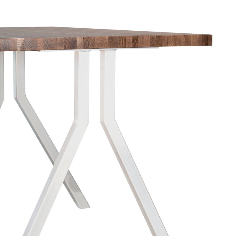 Strut Café Dining Height, Dark Brown Wood, Black, 30"H x 84"L x 36"W