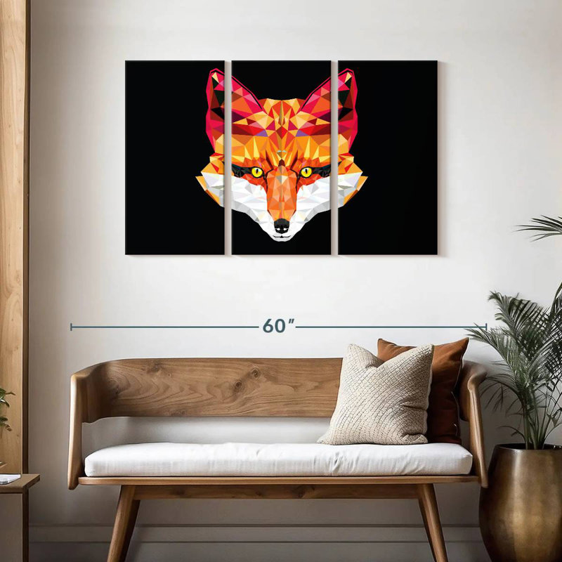 Geometric Fox, 28" H x 45" W