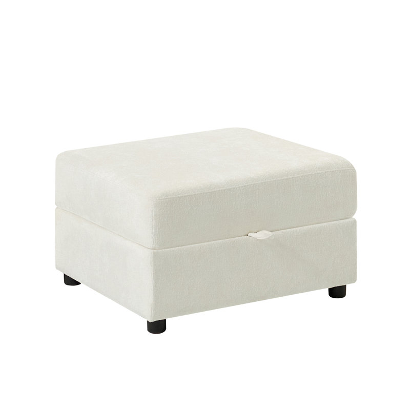 Ensemble de repose-pieds standard carré en polyester de 29,5 po de largeur Jagger, Beige