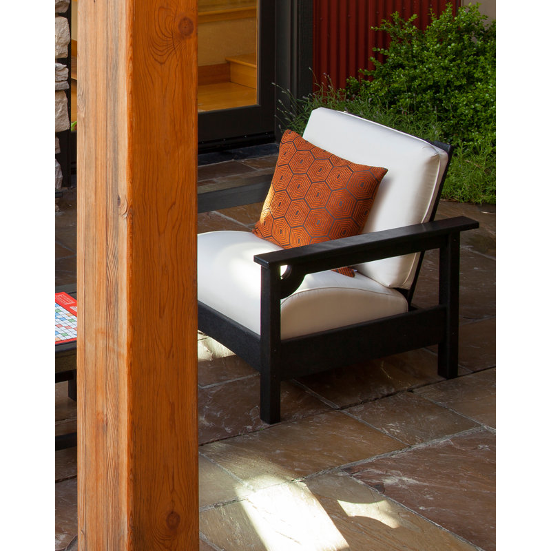 Club Chair, Natural Linen, Slate Grey
