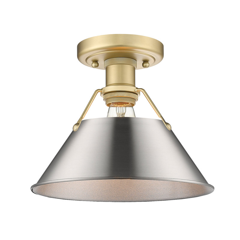 Weatherford Flush Mount, Pewter, Brushed Champagne Bronze