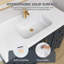 Plateau de meuble-lavabo à surface solide de 48 pouces avec lavabo intégré, comptoir moderne blanc vif de 2 po d'épaisseur, dosseret arrière de 1,38 po, conception à bord lisse, imperméable et facile à installer