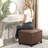 Rectangle Faux Leather Storage Ottoman with Casters-411278498