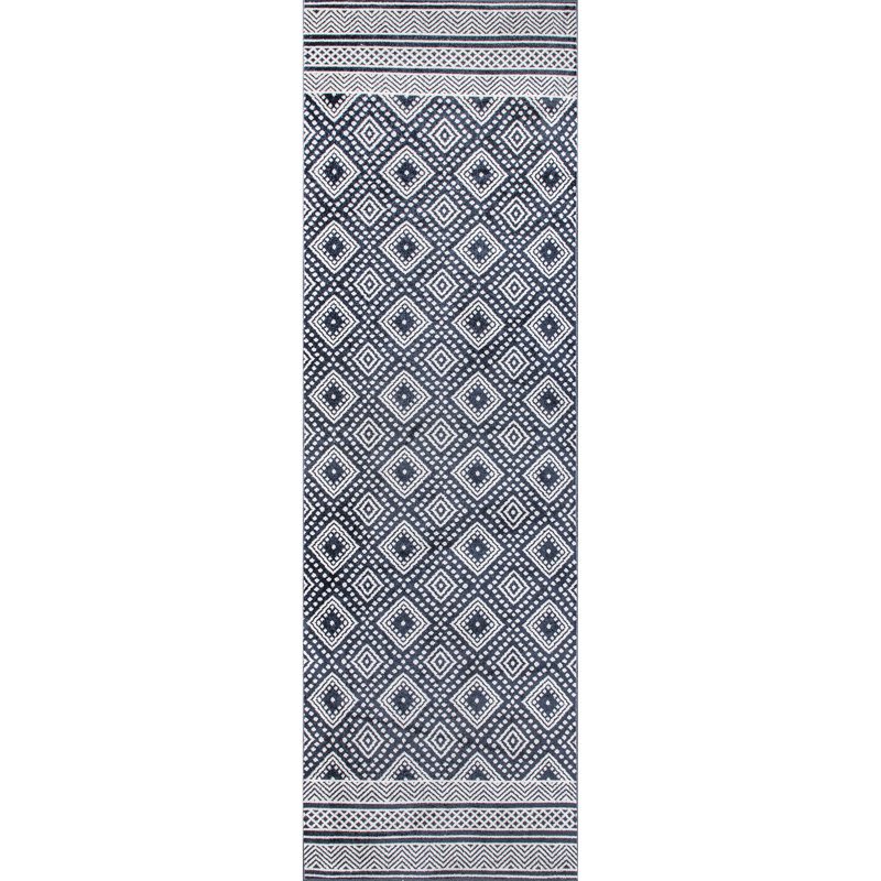Tapis bleu Boney Southwestern, Tapis de couloir 2 pi 6 po x 8 pi