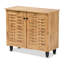 Armoire à chaussures en bois 2 portes Jovia, finition chêne brun, H 25,98 po x l 29,57 po x P 12,6 po