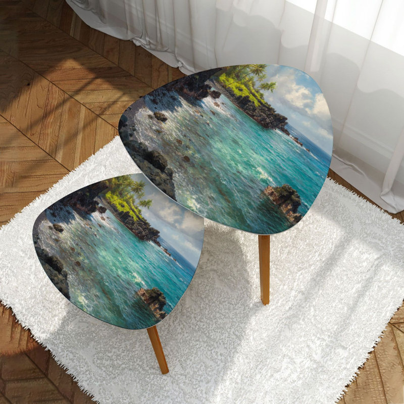 Ensemble de 2 tables basses gigognes Triangle Tropical