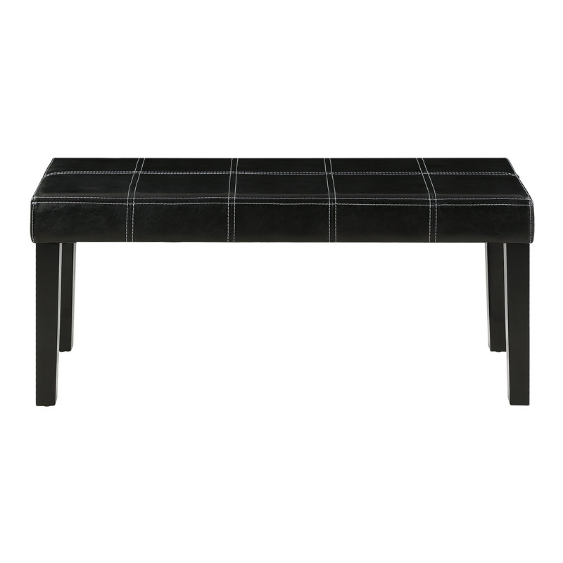 Colombo Faux Leather Upholstered Bench, Black