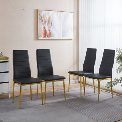 Ensemble de 4 chaises, pieds de couleur, siège blanc