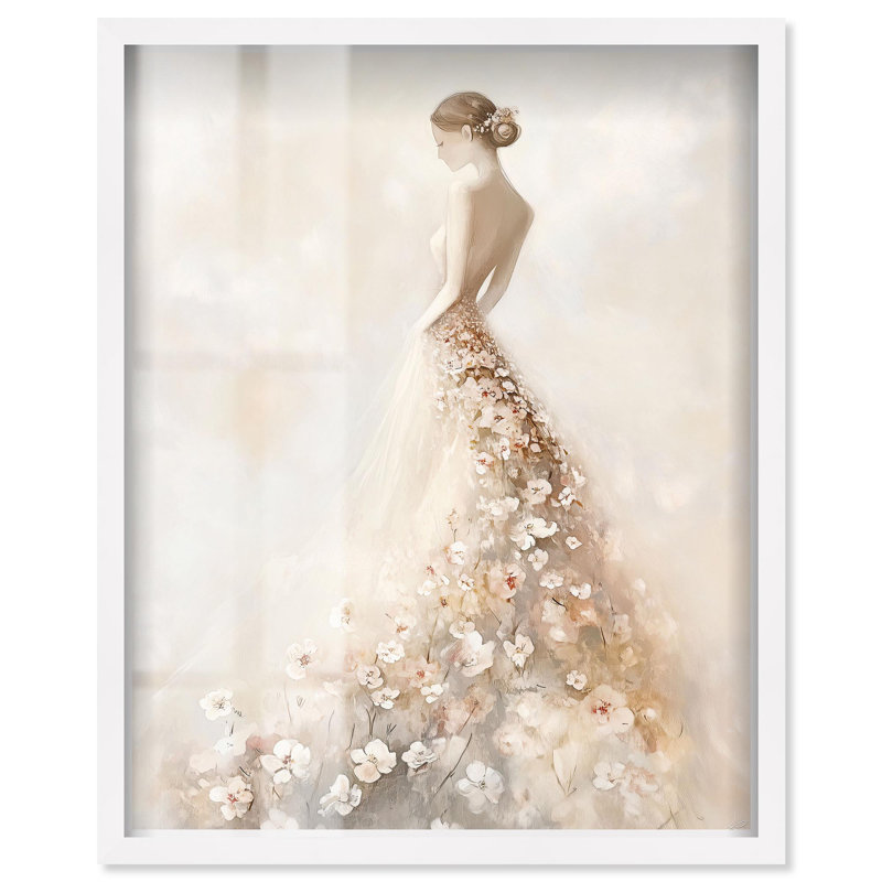 «Dreamscape of Ivory II Shadowbox Print» par Art Remedy, H 25 po x l 21 po, Blanc