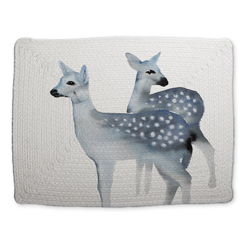 Napperon Blue Fawns Deer - Polyester tressé
