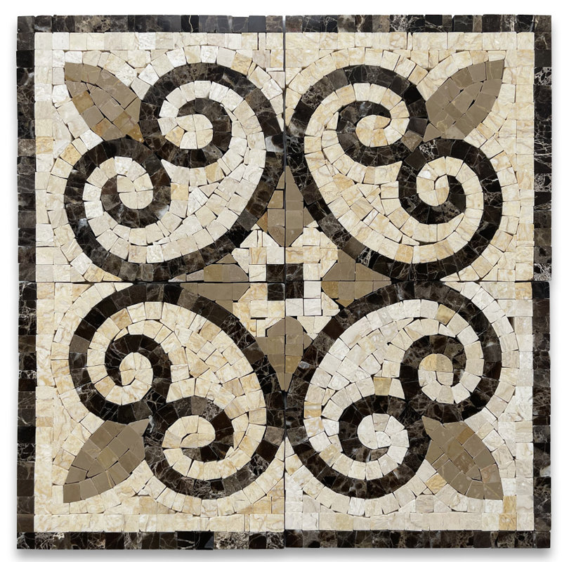 Carrelage mural en mosaïque de marbre 7 po x 7 po