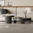 Modern Style Round Wood Coffee Table Set