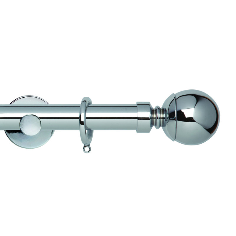Derquan 2.8cm Single Pole, 2.8cm H x 360cm W x 2.8cm D, Chrome