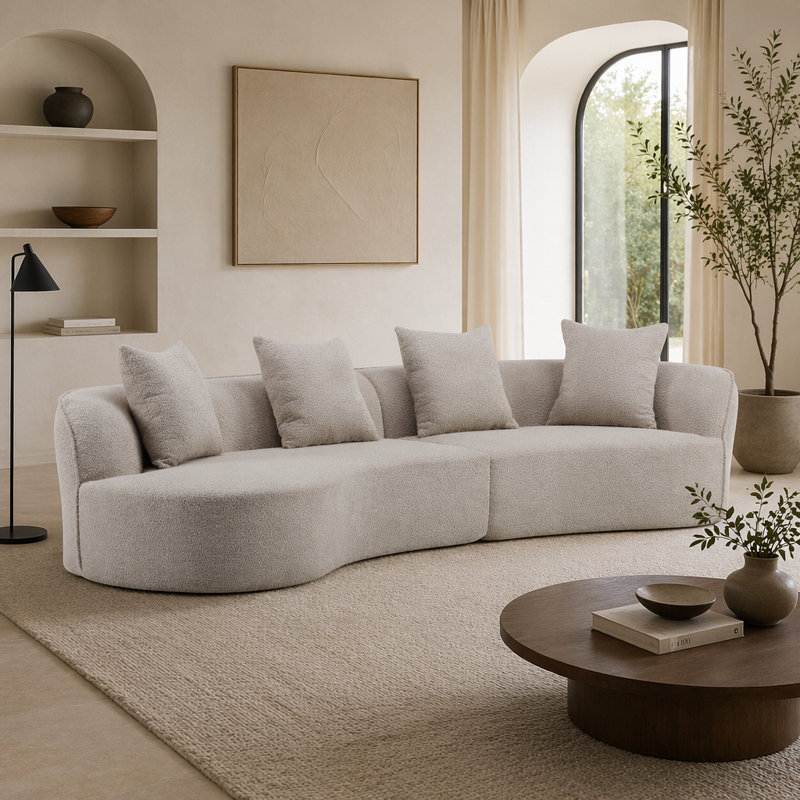 Canapé modulaire courbé de 126 po, Boucle d'amande