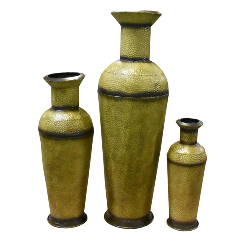 Ensemble de pots à fleurs en métal 3 pièces Amarhi