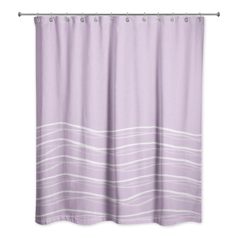 Wavy Lines Shower Curtain 2, Purple