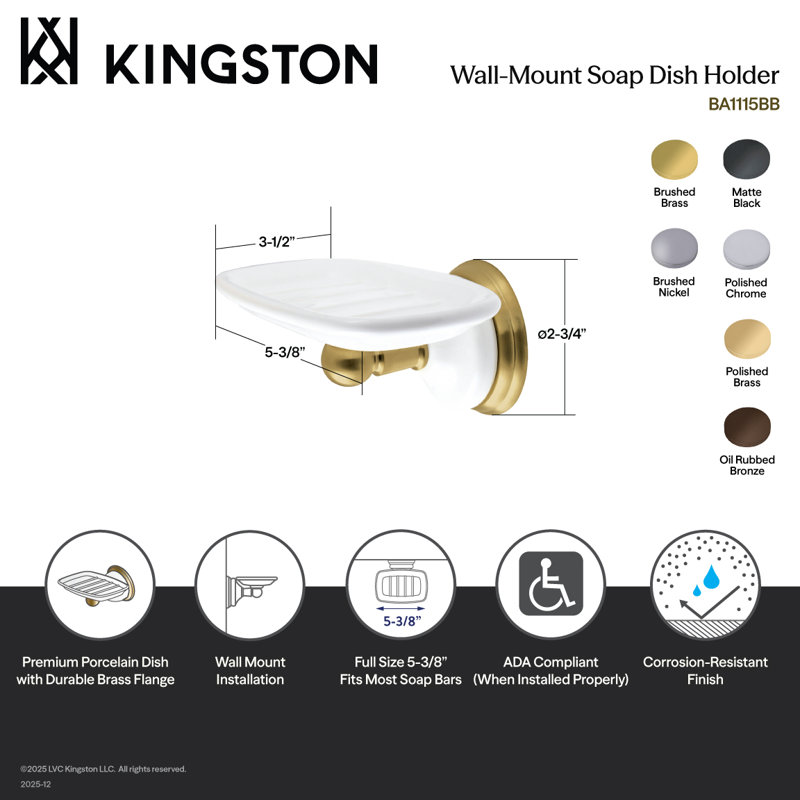 Porte-savon mural Kingston, Noir mat