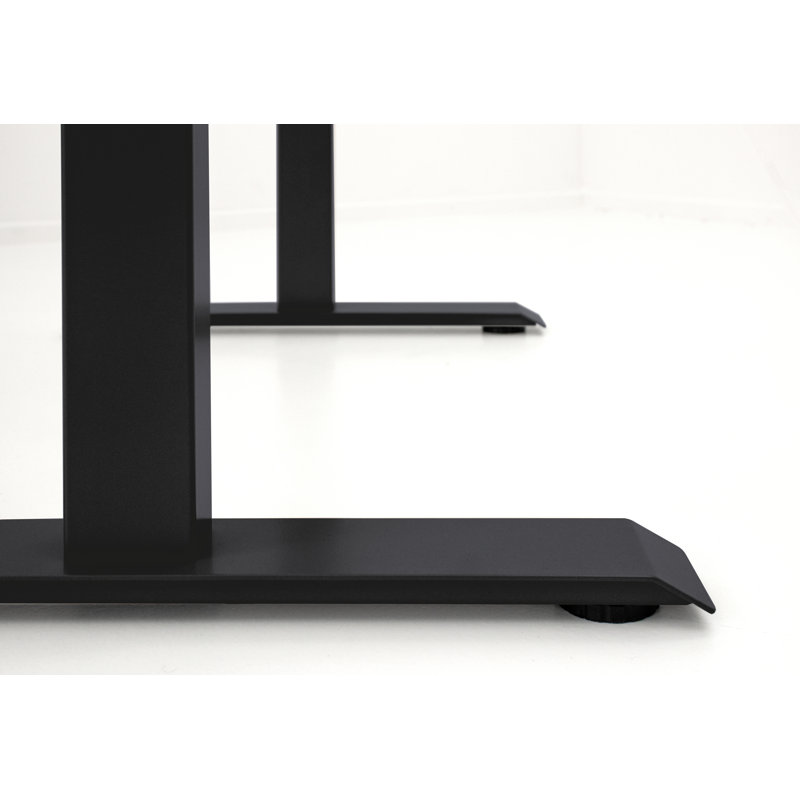 Adjustable Metal Base Standing Desk, Graphite, 123cm H x 120cm W x 80cm D, Black