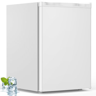 R.W.FLAME 2.6 Cu.Ft Stylish Mini Fridge w/ Freezer | 7 Precise Temp Controls | 2 Easy-Clean Shelves | Perfect for Small Spaces: Bed/Office/Dorm | Cris