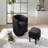Swivel Accent Chair 360° Comfy Recliner Corduroy Arm Chair Single Sofa with Ottoman for Living Room Bedroom-796317820