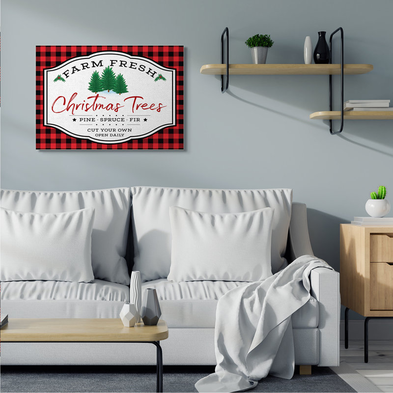 Plaque d'arbre de Noël Farm Fresh, H 30 po x l 40 po, Toile tendue