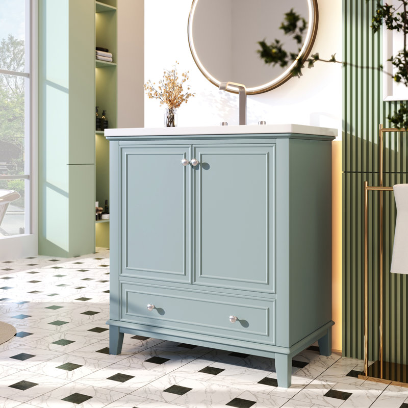 Meuble-lavabo autoportant 30 po Nochur, Vert