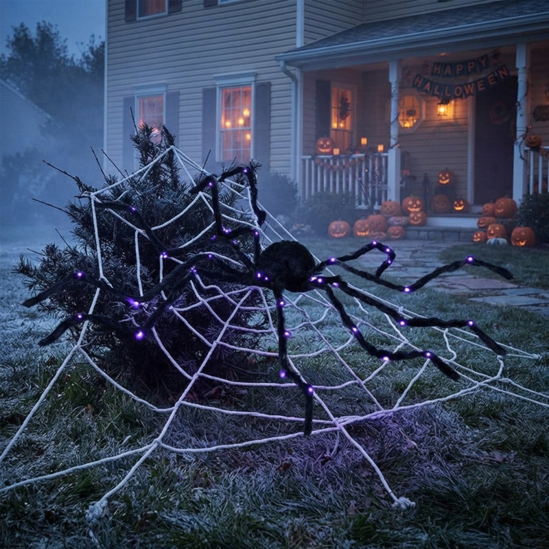 Décoration d'Halloween surdimensionnée 47,2 "surdimensionnée avec des pieds mauves brillants pliables