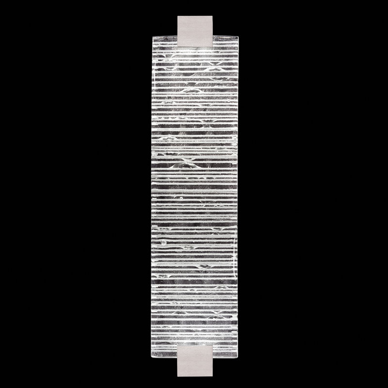 Terra LED Flush Mounted Sconce, Silver, 27.75" H x 6.25" W x 3.5" D, Rake Clear