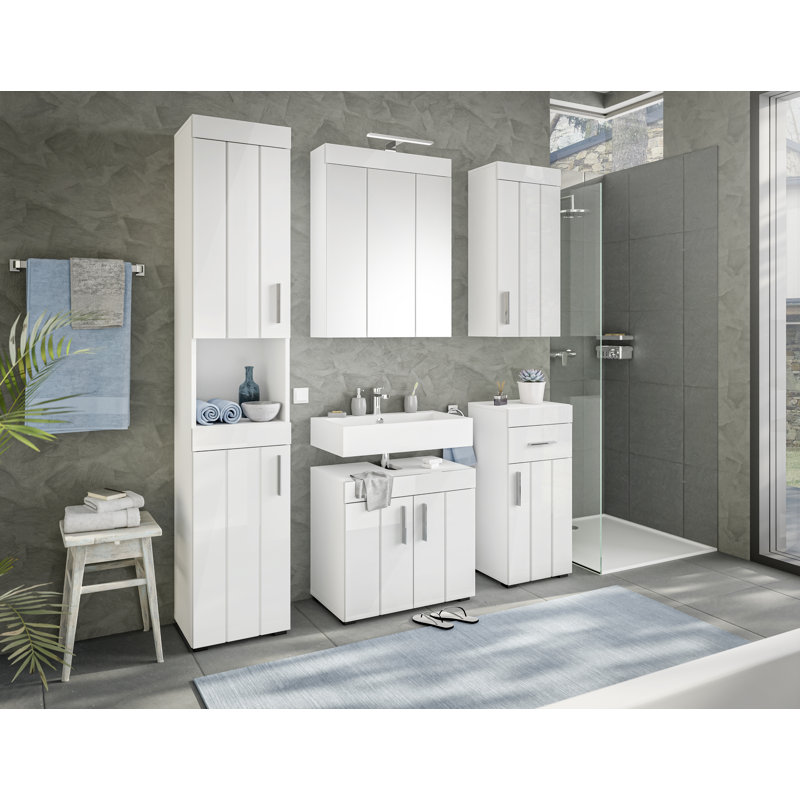 Breea mm Wide mm H Surface Mirrored Cabinet with Mirror and 2