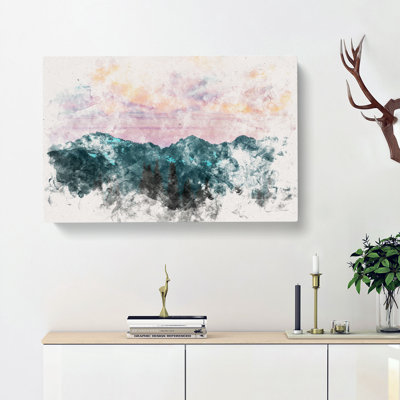 Mountain Divide Watercolour - Wrapped Canvas Print