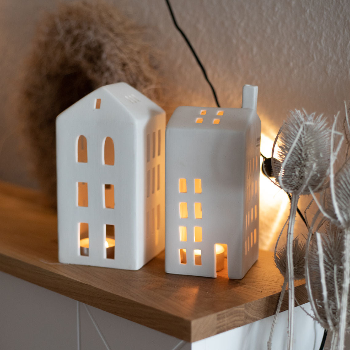 Village House Porcelain Lantern