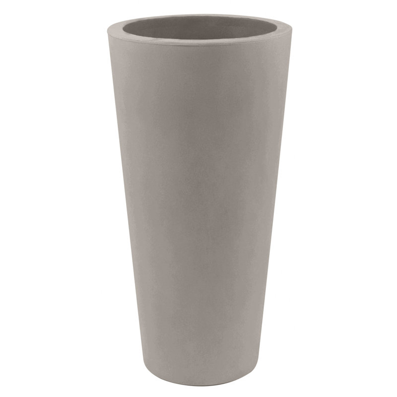 Cone Resin Pot Planter, 47.25" H x 23.5" W x 23.5" D, Taupe