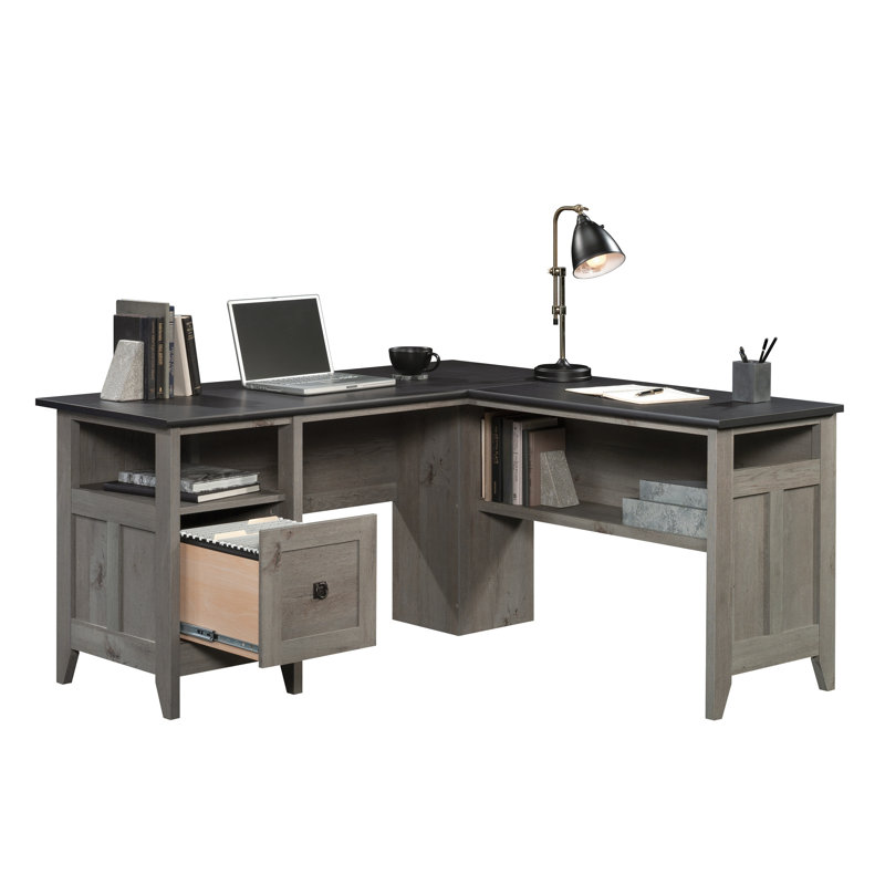 L-Shaped Executive Desk, Raven Oak/Mystic Oak