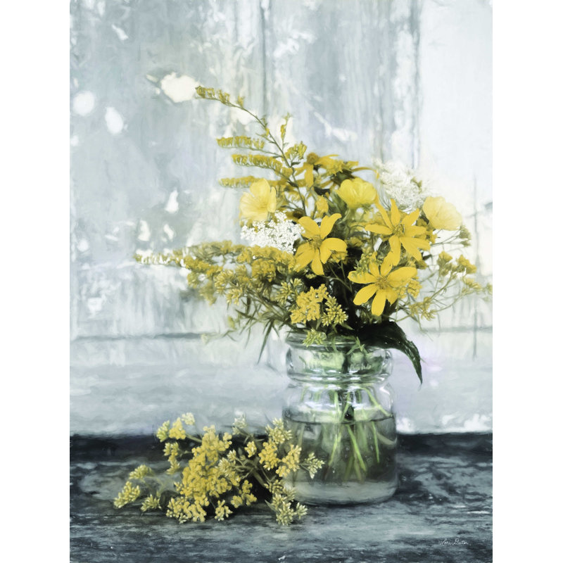 Gold Wildflowers II - impression sur toile tendue, H 24 po x l 18 po
