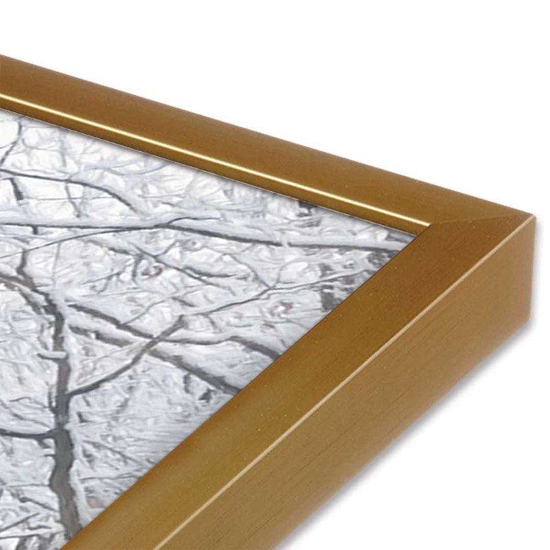 «Snowy Day» par Lori Deiter, reproduction d'art, L 24 po x H 18 po, Gold, Impression encadrée